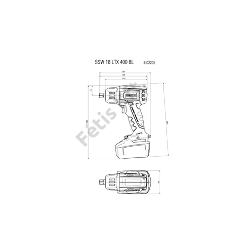 Metabo SSW 18 LTX 400 BL akkus ütvecsavarozó alapgép + metaBOX 145 (akku és töltő nélkül)