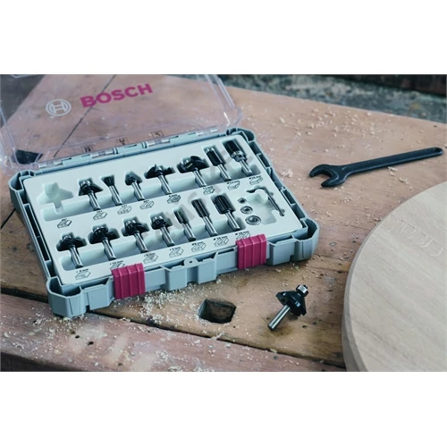 Bosch PRO Router Bit Straight Set, Shank 1/4?, 6 pcs