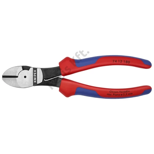 Knipex erőkímélő oldalcsípő fogó feketére foszfátozott, többkomponensű nyél 180 mm