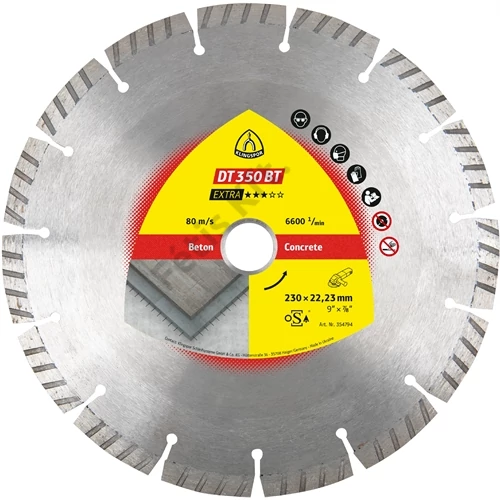Klingspor gyémánt vágókorong 150x2.6x22.23 mm DT 350 BT turbó