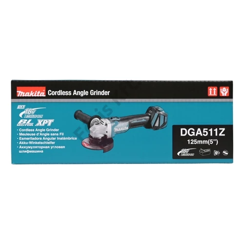 Makita DGA511Z 18V LXT Li-ion BL 125mm akkus sarokcsiszoló ford Z (alapgép - akku és töltő nélkül)