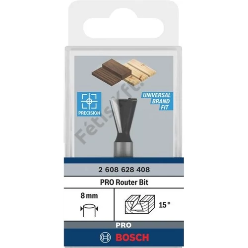 Bosch PRO Router Dovetail Bit, 15°, Shank 8 mm