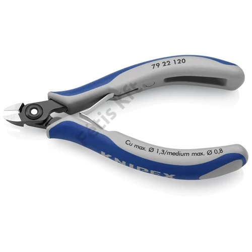 Knipex precíziós elektronikai oldalcsípő fogó többkomponensű nyél barnított 120 mm