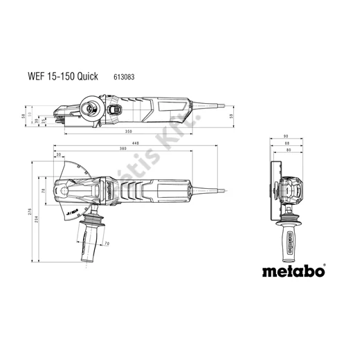 Metabo WEF 15-150 Quick laposfejű sarokcsiszoló 1550W 150mm