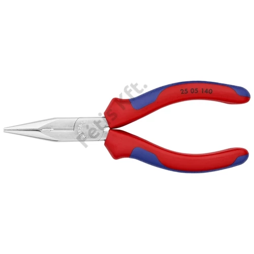 Knipex félkerekcsőrű fogó vágóéllel (rádiófogó) többkomponensű nyél, krómozott 140 mm
