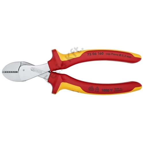 Knipex X-Cut Kompakt oldalcsípő fogó nagy áttételű krómozott VDE 160 mm (bliszter)