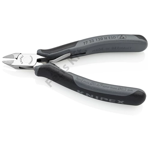 Knipex elektronikai oldalcsípő fogó keményfém vágóéllel ESD többkomponensű nyél 120 mm