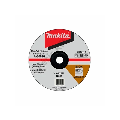 Makita csiszolókorong inox 230x6mm