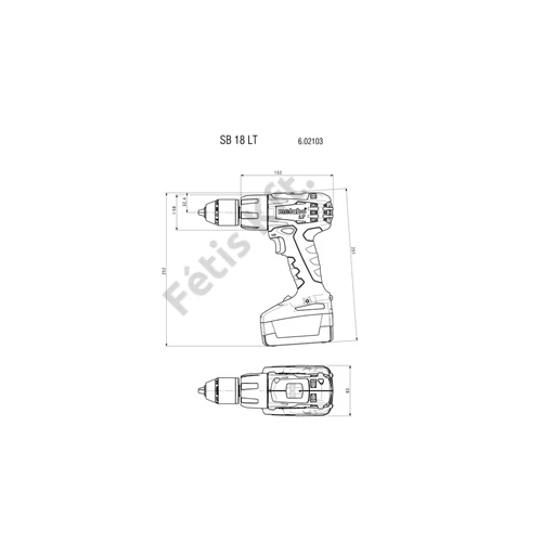 Metabo SB 18 LT akkus ütvefúró-csavarbehajtó 1x2.0Ah, 1x5.2Ah, ASC 55, metaBOX