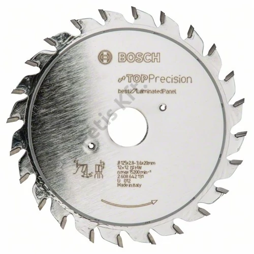 Bosch körfűrészlap 125x20/12 Top Precision Best for Laminated Panel abrasive előkarcoló