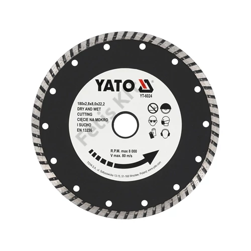 YATO gyémánt vágókorong 180 mm turbo (YT-6024)