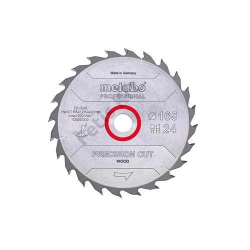 Metabo körfűrészlap precision cut wood - professional, 160x20, Z24 WZ 20°