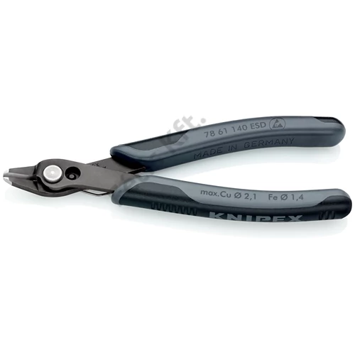 Knipex elektronikai oldalcsípő fogó Super Knips XL ESD többkomponensű nyél barnított 140 mm (bliszter)