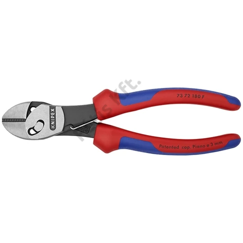 Knipex TwinForce nagy teljesítményű oldalcsípő fogó feketére foszfátozott 180 mm, nyitórugóval