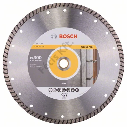 Bosch vágókorong, gyémánt 300x3.0x20/25.4 mm univerzális, Turbo