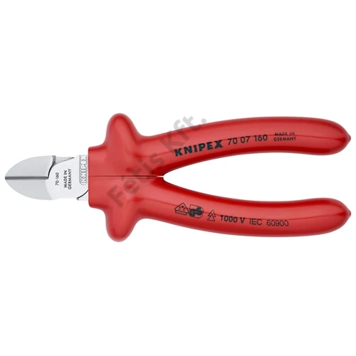 Knipex oldalcsípő fogó krómozott VDE 160 mm