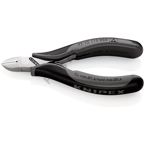 Knipex elektronikai oldalcsípő fogó kerek fejű ESD többkomponensű nyél 115 mm