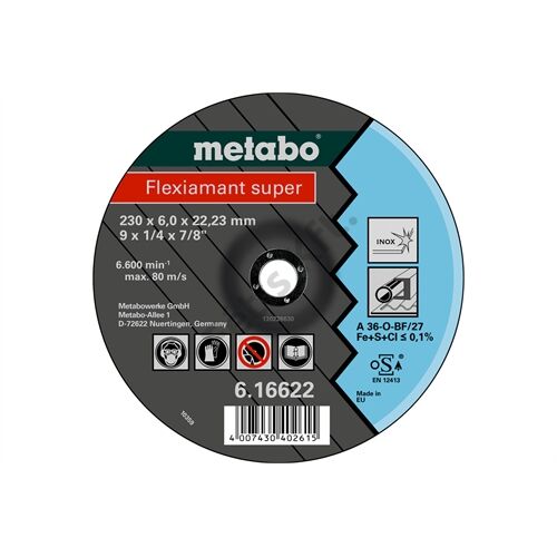 Metabo csiszolókorong Flexiamant super 100x6.0x16.0 Inox, SF 27