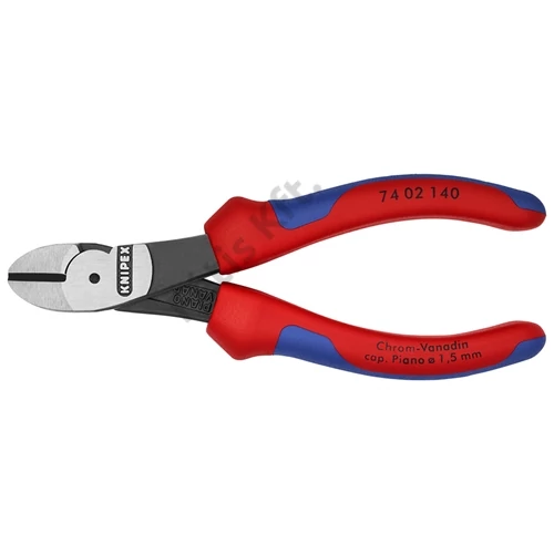 Knipex Erőkímélő oldalcsípő fogó feketére foszfátozott 140 mm
