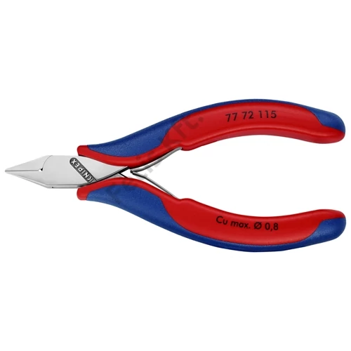Knipex elektronikai oldalcsípő fogó, többkomponensű nyél 115mm