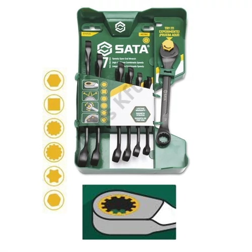 SATA X6 univerzális csillag-villáskulcs készlet 8-17 mm 7 részes