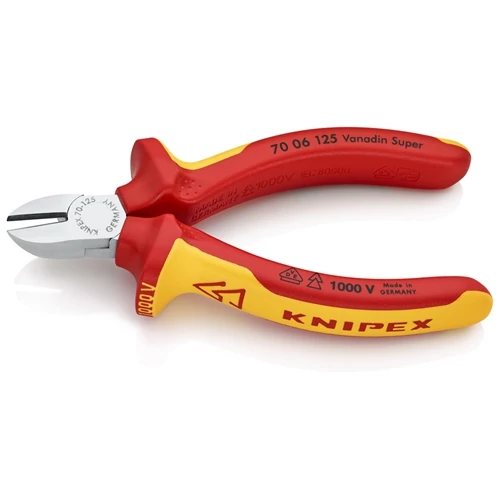 Knipex Oldalcsípőfogó krómozott VDE 125 mm