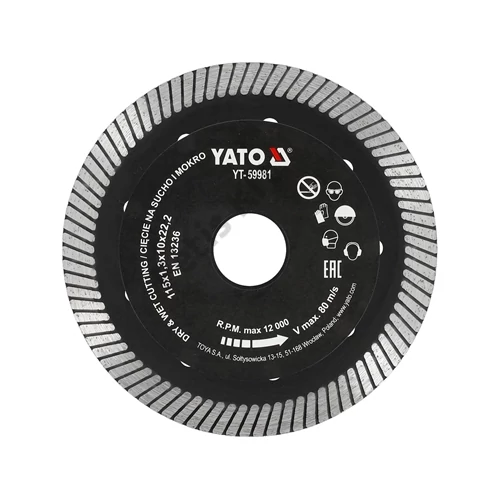 YATO gyémánt vágókorong 115 mm turbó csempékhez (YT-59981)