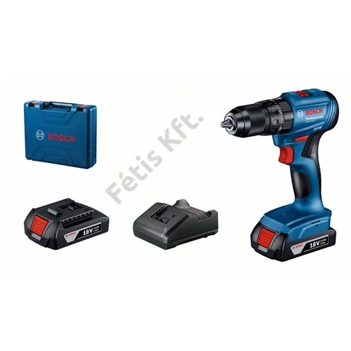 Bosch GSB 185-LI akkus ütvefúró-csavarozó akku töltő koffer 2x2Ah
