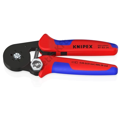 Knipex önbeálló krimpelő fogó érvéghüvelyekhez többkomponensű markolattal 180 mm (bliszter)