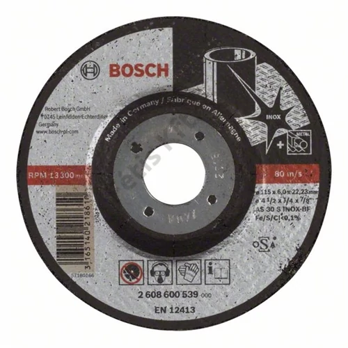 Bosch tisztítókorong 115x6 inox hajlított