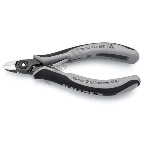Knipex precíziós elektronikai oldalcsípő fogó ESD többkomponensű nyél barnított 120 mm (bliszter)