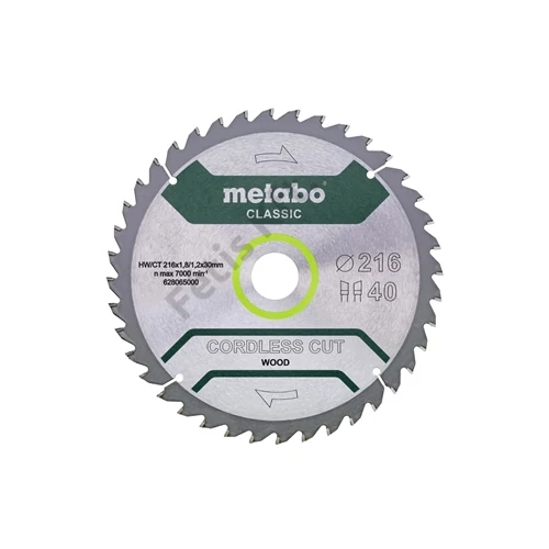 Metabo körfűrészlap cordless cut wood - classic, 216x30 Z28 WZ 5° /B