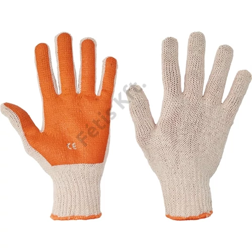 SCOTER pamut narancs PVC márt.kesztyű 10