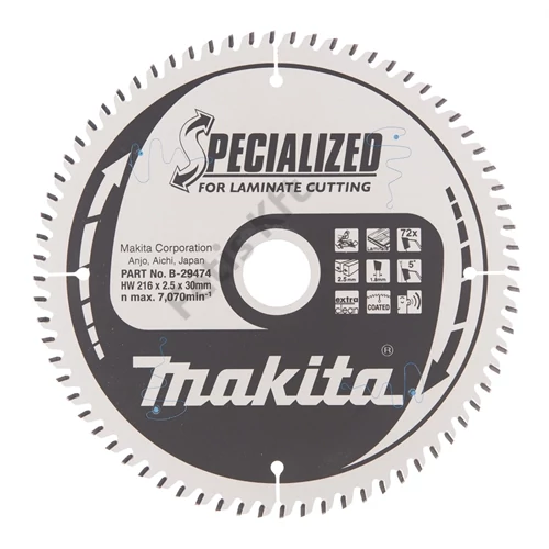 Makita körfűrészlap LAMINÁLT 216x30 Z72
