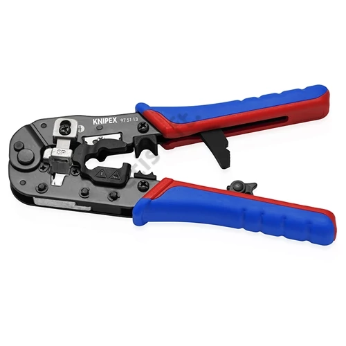 Knipex krimpelő fogó RJ45 Western dugókhoz többkomponensű markolattal 191 mm