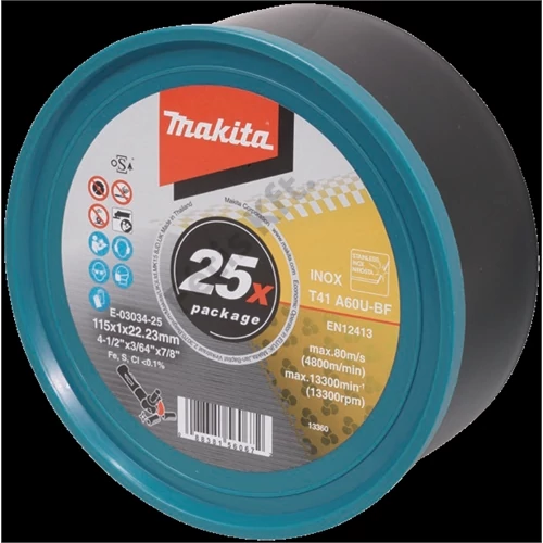 Makita vágókorong INOX 115x1mm A60U-BF  (25db)