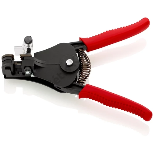 KNIPEX 12 11 180 EAN Huzalcsupaszító fogó alakkésekkel műanyag-fogantyú bevonatokkal feketére lakkozott 180 mm
