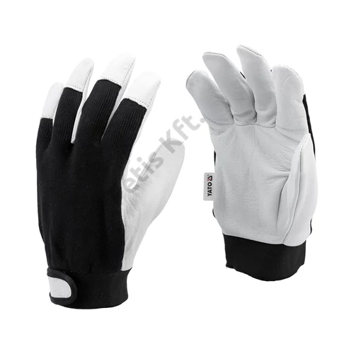 YATO Munkavédelmi kesztyű 9 bőr-pamut fekete (YT-746391)