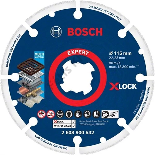 Bosch Expert gyémánt vágókorong fémhez X-LOCK 115 x 22.23 mm