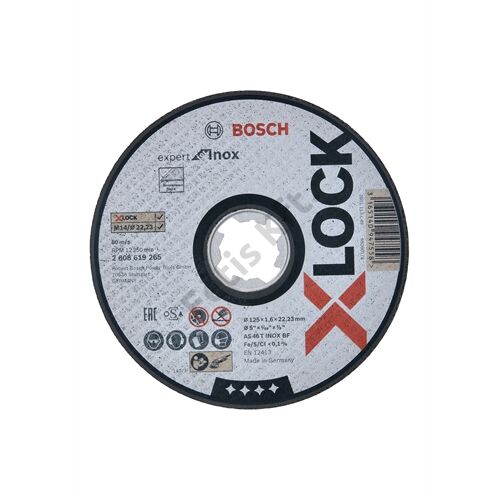 Bosch vágókorong 125x1.6 inoxhoz egyenes X-Lock