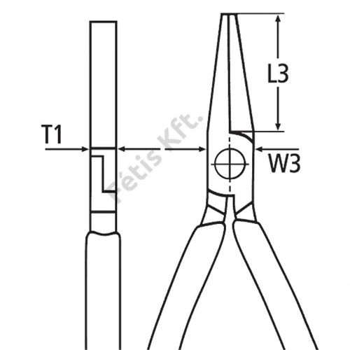 Knipex laposfogó feketére foszfátozott 160mm