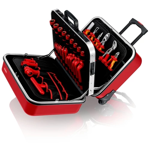 Knipex BIG Twin Move RED szerszámkoffer villanyszerelő szerszámokkal