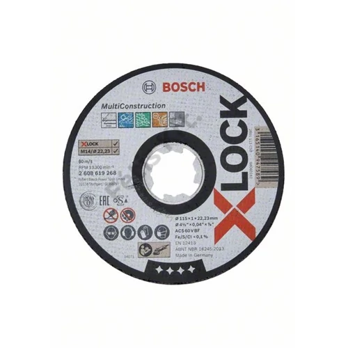 Bosch vágókorong 115x1 multi material egyenes X-Lock