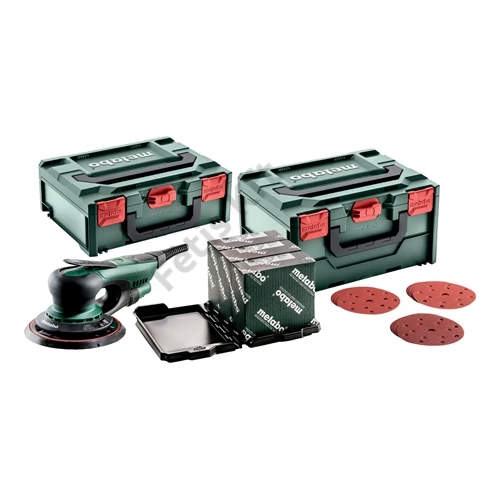 Metabo SXE 150-5.0 BL Set excentercsiszoló + multi-hole metaBOX csiszolóanyag-készlet, metaBOX 350W