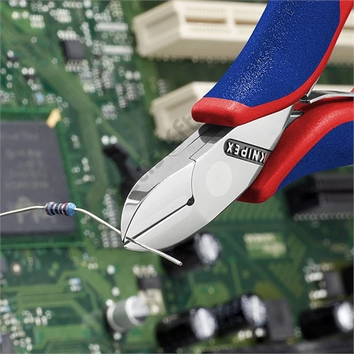Knipex elektronikai oldalcsípő fogó többkomponensű nyél 115 mm (bliszter)