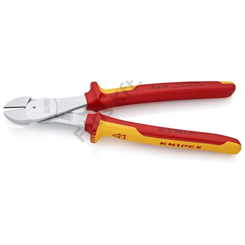 Knipex erőkímélő oldalcsípő fogó krómozott VDE 250 mm