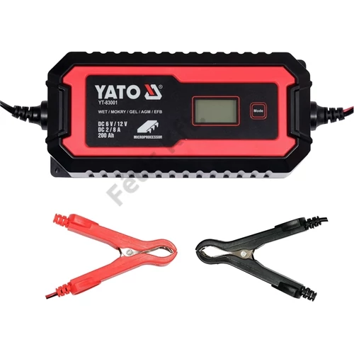 YATO Akkumulátor töltő kijelzővel 6V/2A, 12V/8A (YT-83001)