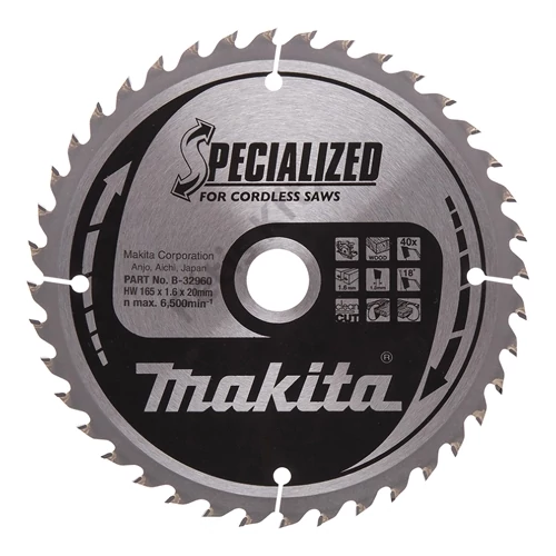 Makita körfűrészlap akkus FA 165x20mm Z40