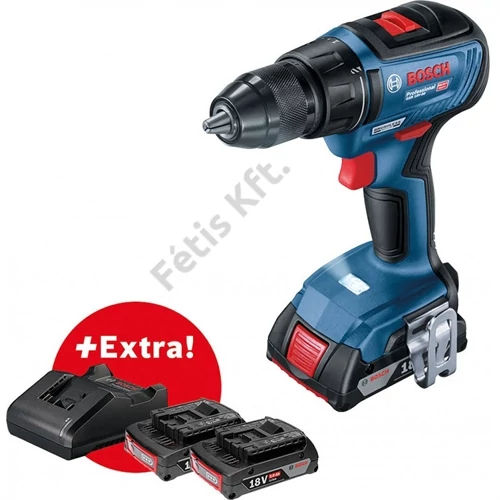 Bosch GSR 18V-50 Professional fúrócsavarozó Li-Ion, 3x18V/2.0Ah, L-Case T
