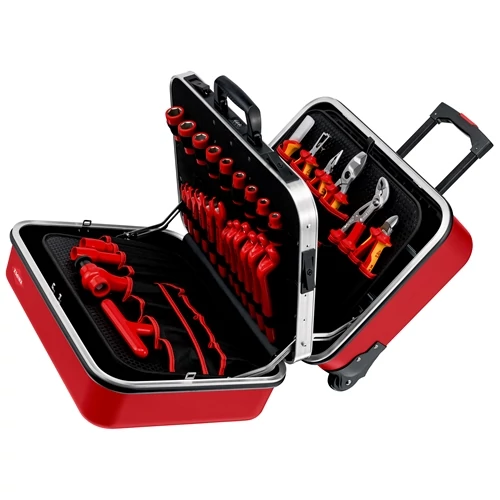 Knipex BIG Twin Move RED szerszámkoffer villanyszerelő szerszámokkal